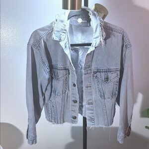 Levi's + Nasty Gal After Party denim jacket light raw hem crop sm/med date night